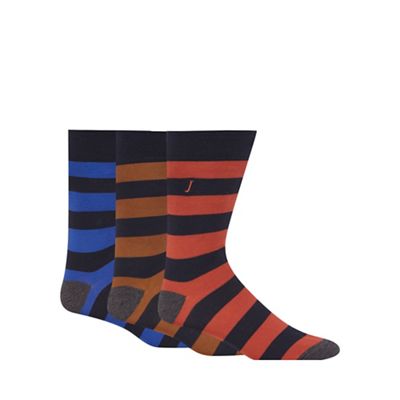 J by Jasper Conran Pack of three assorted striped socks